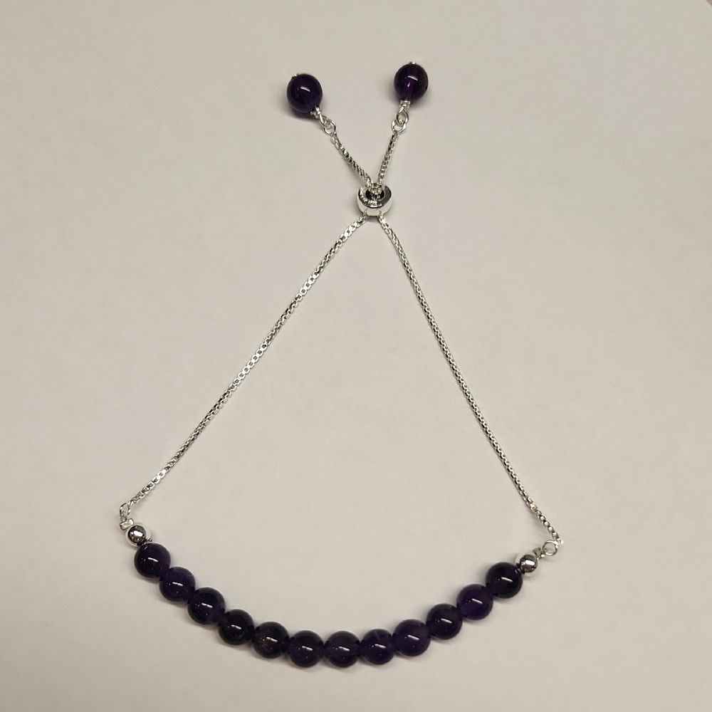 Bolo Style Sterling Amethyst Bracelet - Picture 5 of 5